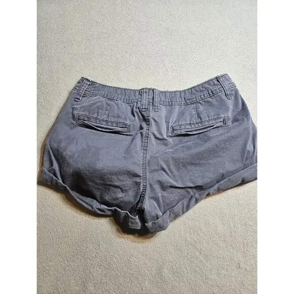Abercrombie & Fitch Shorts Women's Size 0 Blue A&F High Rise Chino Cuffed Shorts - Picture 5 of 5